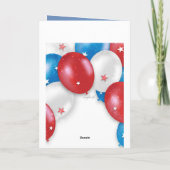 Patriotic Balloons Grußkarte Karte (Rückseite)