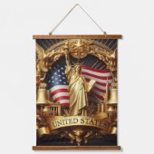 Patriotic Banner Tapestry Wandteppich Mit Holzrahmen (Vorderseite)