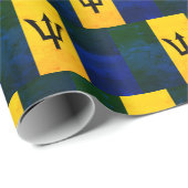 Patriotic BARBADOS FLAG 1970er Grunge Effect Geschenkpapier (Rolleneckpunkt)