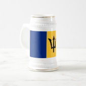 Patriotic Barbados Flag Bierglas (Vorderseite Links)