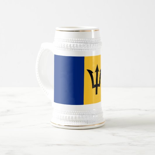 Patriotic Barbados Flag Bierglas (Vorderseite Links)