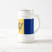 Patriotic Barbados Flag Bierglas (VorderseiteRechts)