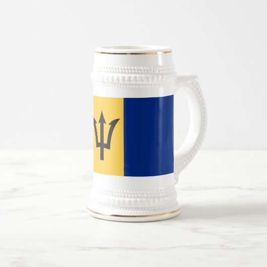 Patriotic Barbados Flag Bierglas (VorderseiteRechts)