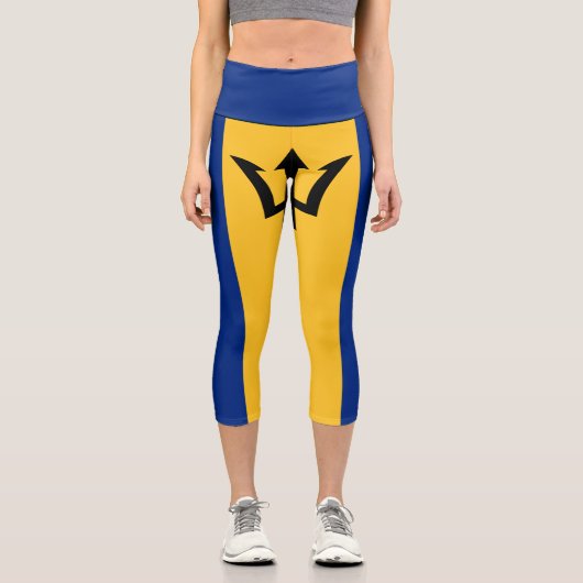 Patriotic Barbados Flag Capri Leggings (Vorderseite)