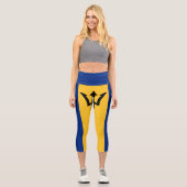 Patriotic Barbados Flag Capri Leggings (Vorderseite)