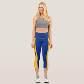 Patriotic Barbados Flag Capri Leggings (Vorderseite)