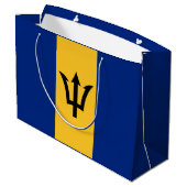 Patriotic Barbados Flag Große Geschenktüte (Rückseite Schrägansicht)