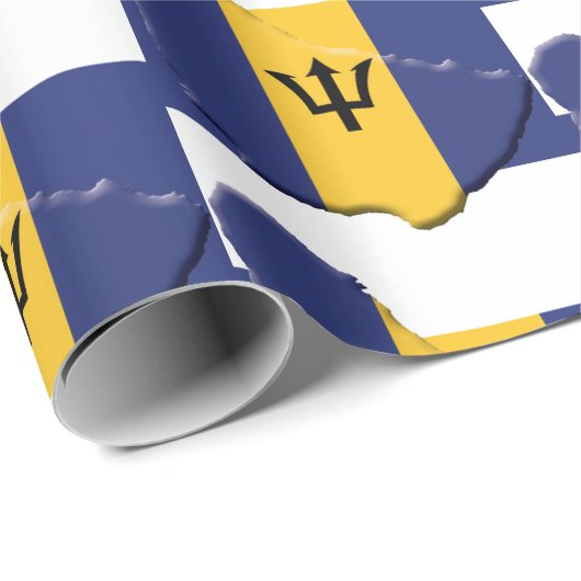 Patriotic BARBADOS FLAG MAP Geschenkpapier (Rolleneckpunkt)