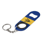 Patriotic Barbados Flag Mini Flaschenöffner (Vorderseite Schrägansicht)