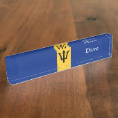Patriotic Barbados Flag Namensplakette (Seite)