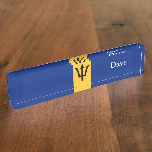 Patriotic Barbados Flag Namensplakette (Seite)