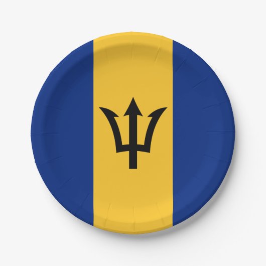 Patriotic Barbados Flag Pappteller (Vorderseite)