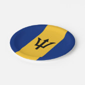 Patriotic Barbados Flag Pappteller (Schrägansicht)