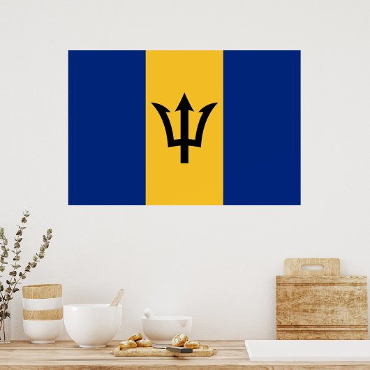 Patriotic Barbados Flag Poster (Küche)