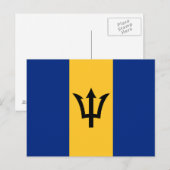 Patriotic Barbados Flag Postkarte (Vorne/Hinten)