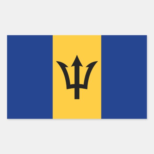 Patriotic Barbados Flag Rechteckiger Aufkleber (Vorderseite)