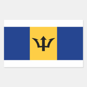 Patriotic Barbados Flag Rechteckiger Aufkleber