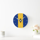 Patriotic Barbados Flag Runde Wanduhr (Zuhause)
