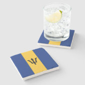 Patriotic Barbados Flag Steinuntersetzer (Seitenansicht)