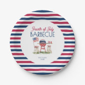 Patriotic Barbecue Flag 4. Juli Sommer Party Pappteller (Vorderseite)