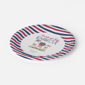 Patriotic Barbecue Flag 4. Juli Sommer Party Pappteller (Schrägansicht)