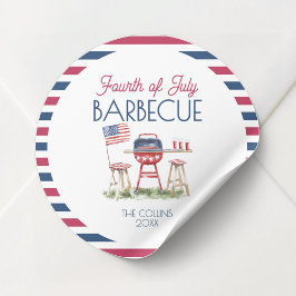 Patriotic Barbecue Flag 4. Juli Sommer Party Runder Aufkleber