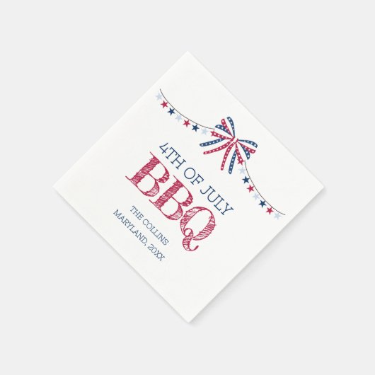 Patriotic Barbeque 4. Juli GRILLEN Summer Party Serviette (Ecke)