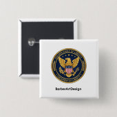 Patriotic Barber Unity Shield - Professional Round Button (Vorne & Hinten)