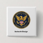 Patriotic Barber Unity Shield - Professional Round Button (Vorderseite)