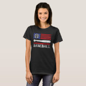 Patriotic Baseball 4. Juli US Flag Baseball Fa T-Shirt (Vorne ganz)