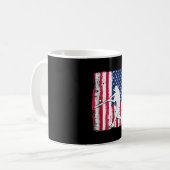 Patriotic Baseball American Flag 4. Juli Funny Kaffeetasse (Vorderseite Links)