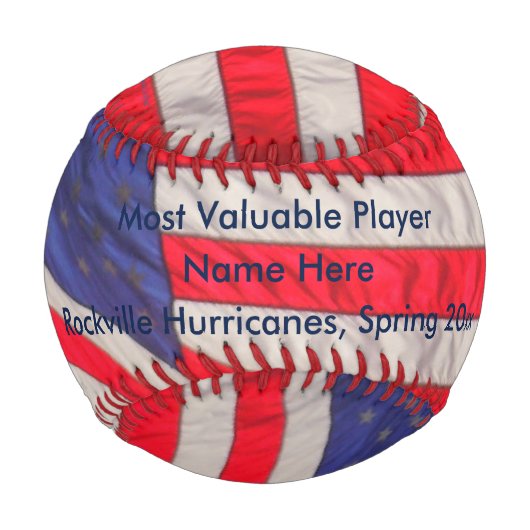 Patriotic Baseball American Flags, MVP Award, Name (Vorderseite)