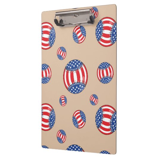 Patriotic Baseball Clipboard Klemmbrett (Links)