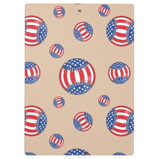 Patriotic Baseball Clipboard Klemmbrett (Rückseite)
