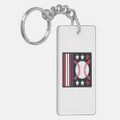Patriotic Baseball Design Schlüsselanhänger (Vorderseite links)