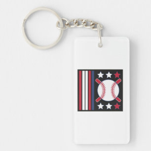 Patriotic Baseball Design Schlüsselanhänger