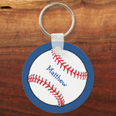 Patriotic Baseball Keychain Schlüsselanhänger (Vorderseite)