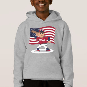 Patriotic Baseball Player Hoodie