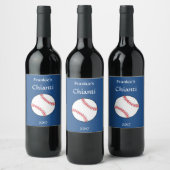Patriotic Baseball Red White Blue Weinlabel Weinetikett (Flaschen)