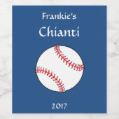 Patriotic Baseball Red White Blue Weinlabel Weinetikett (Einzelnes Label)