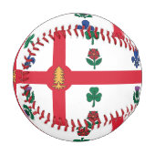 Patriotic baseball with flag of Montreal, Canada (Vorderseite Links)