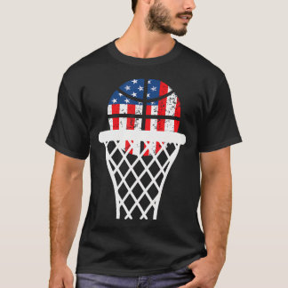 Patriotic Basketball 4. Juli US-amerikanische Flag T-Shirt