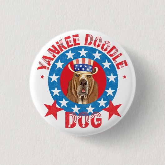 Patriotic Basset Button (Vorderseite)