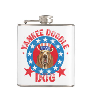 Patriotic Basset Flachmann