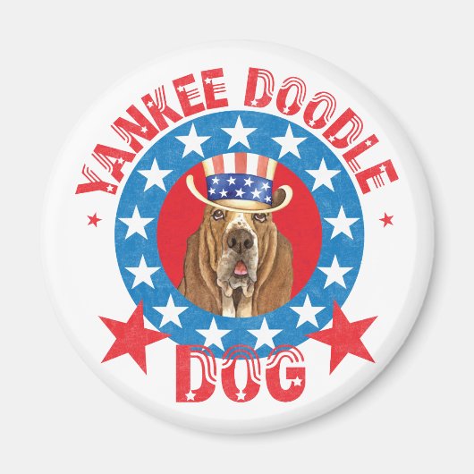 Patriotic Basset Magnet (Vorne)
