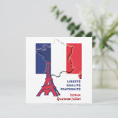 Patriotic BASTILLE DAY Französische Flagge Karte (Stehend Vorderseite)