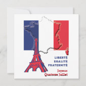 Patriotic BASTILLE DAY Französische Flagge Karte (Vorderseite)