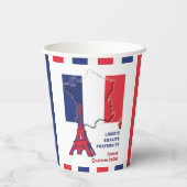 Patriotic BASTILLE DAY Französische Flagge Pappbecher (Rückseite)
