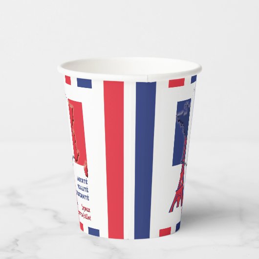Patriotic BASTILLE DAY Französische Flagge Pappbecher (Rechts)