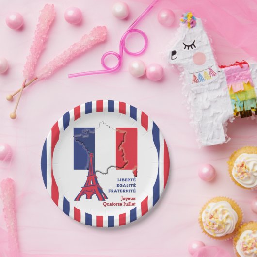 Patriotic BASTILLE DAY Französische Flagge Pappteller (Party)